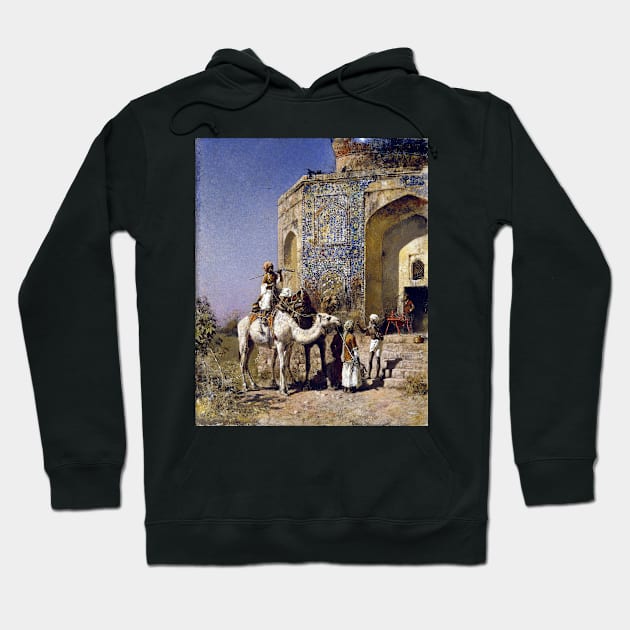 Edwin Lord Weeks The Old Blue-Tiled Mosque Outside of Delhi, India Hoodie by pdpress